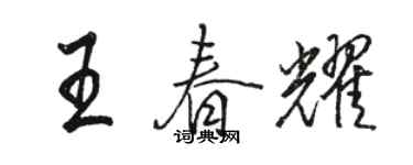 骆恒光王春耀行书个性签名怎么写