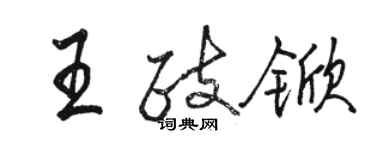 骆恒光王政锨行书个性签名怎么写