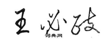 骆恒光王必政行书个性签名怎么写