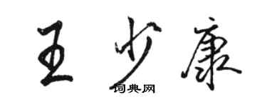 骆恒光王少康行书个性签名怎么写