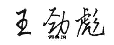 骆恒光王劲彪行书个性签名怎么写