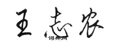 骆恒光王志农行书个性签名怎么写