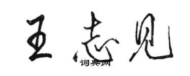 骆恒光王志见行书个性签名怎么写