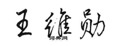 骆恒光王维勋行书个性签名怎么写