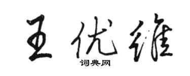 骆恒光王优维行书个性签名怎么写