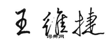 骆恒光王维捷行书个性签名怎么写