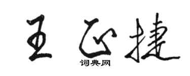 骆恒光王正捷行书个性签名怎么写