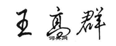 骆恒光王高群行书个性签名怎么写