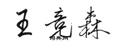 骆恒光王竞森行书个性签名怎么写