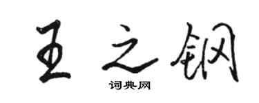 骆恒光王之钢行书个性签名怎么写