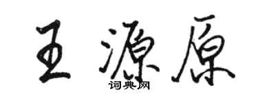骆恒光王源原行书个性签名怎么写