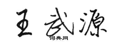 骆恒光王武源行书个性签名怎么写
