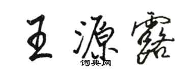 骆恒光王源露行书个性签名怎么写