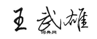 骆恒光王武雄行书个性签名怎么写
