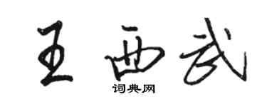 骆恒光王西武行书个性签名怎么写