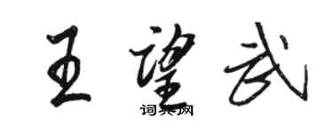 骆恒光王望武行书个性签名怎么写