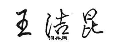 骆恒光王洁昆行书个性签名怎么写