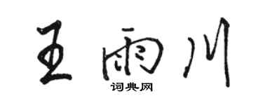 骆恒光王雨川行书个性签名怎么写