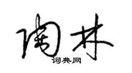 梁锦英陶林草书个性签名怎么写