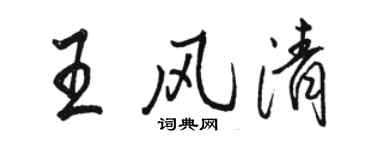 骆恒光王风清行书个性签名怎么写