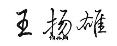 骆恒光王扬雄行书个性签名怎么写