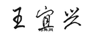 骆恒光王宜兴行书个性签名怎么写