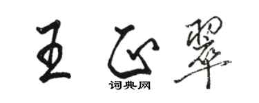 骆恒光王正翠行书个性签名怎么写