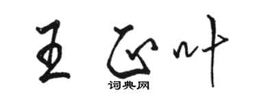 骆恒光王正叶行书个性签名怎么写