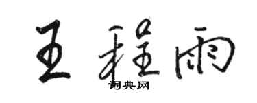 骆恒光王程雨行书个性签名怎么写
