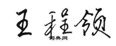 骆恒光王程领行书个性签名怎么写