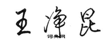 骆恒光王净昆行书个性签名怎么写
