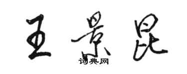 骆恒光王景昆行书个性签名怎么写