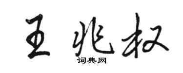 骆恒光王兆权行书个性签名怎么写
