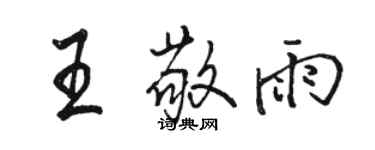 骆恒光王敬雨行书个性签名怎么写