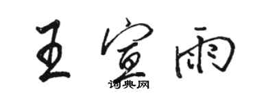 骆恒光王宣雨行书个性签名怎么写
