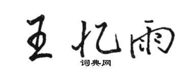 骆恒光王忆雨行书个性签名怎么写
