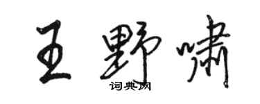 骆恒光王野啸行书个性签名怎么写