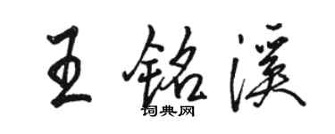 骆恒光王铭溪行书个性签名怎么写