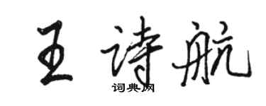 骆恒光王诗航行书个性签名怎么写