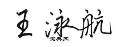 骆恒光王泳航行书个性签名怎么写