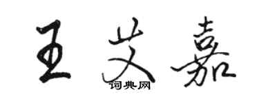 骆恒光王艾嘉行书个性签名怎么写