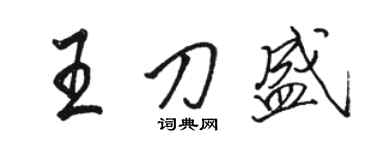 骆恒光王刀盛行书个性签名怎么写