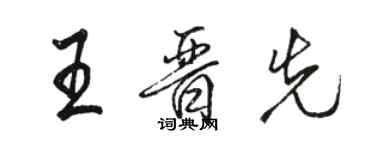 骆恒光王晋先行书个性签名怎么写