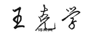 骆恒光王克学行书个性签名怎么写