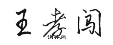 骆恒光王孝闯行书个性签名怎么写