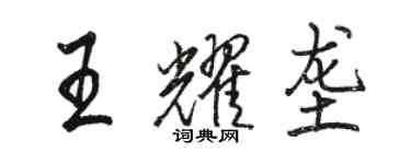 骆恒光王耀垄行书个性签名怎么写