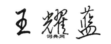 骆恒光王耀蓝行书个性签名怎么写
