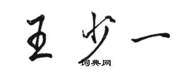 骆恒光王少一行书个性签名怎么写