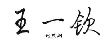 骆恒光王一钦行书个性签名怎么写