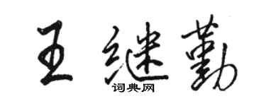 骆恒光王继勤行书个性签名怎么写